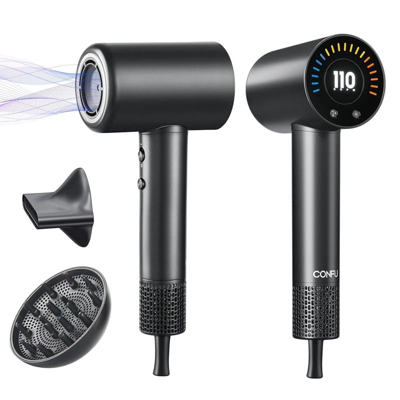 CONFU Hair Dryer, 110000 RPM Fast Drying Blow Dryer with Magnetic Diffuser and Concentrator, Professional Lightweight Ionic Hair Dryer for Women and Men - Image 1